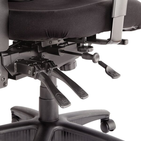 Alera Elusion Series Mesh Mid-Back Multifunction Chair, Prem Fabric, Supports Up to 275 lb, 17.7" to 21.4" Seat Height, Black - Image 2