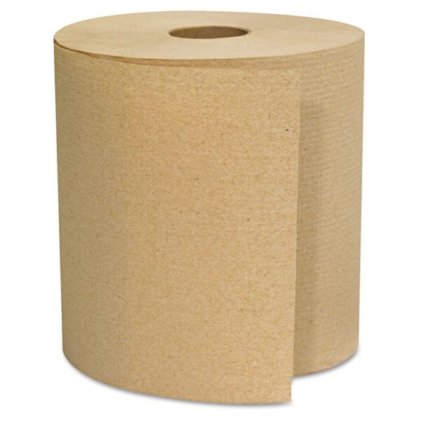 Hardwound Roll Towels, 1-Ply, 8" x 800 ft, Brown, 6 Rolls/Carton - Image 2