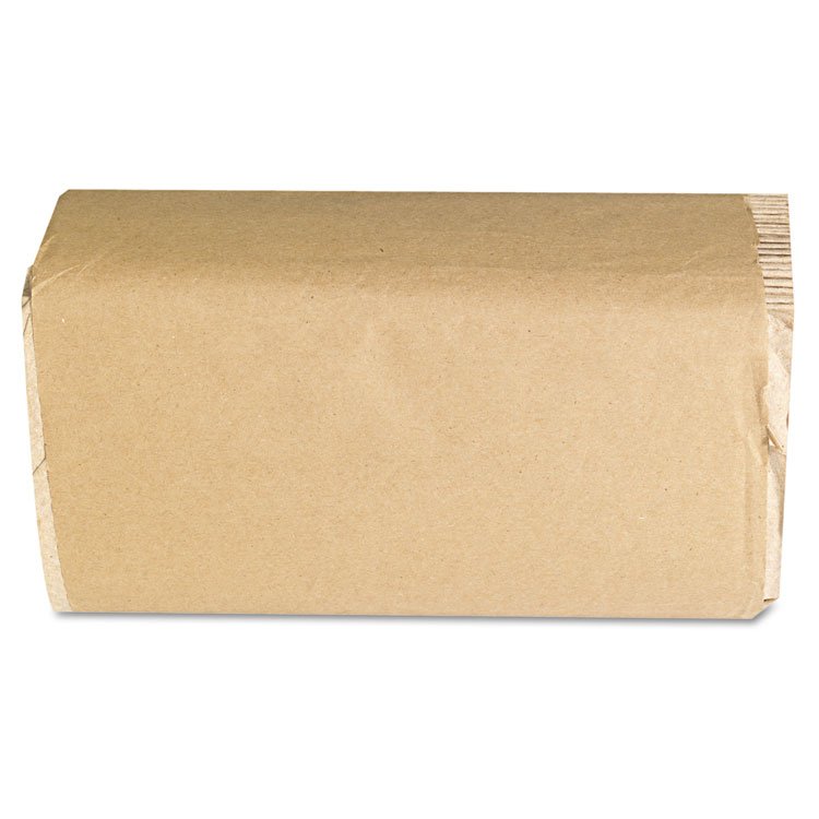 Singlefold Paper Towels, 9 x 9.45, Natural, 250/Pack, 16 Packs/Carton - Image 2