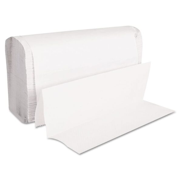 Folded Paper Towels, Multifold, 9 x 9.45, White, 250 Towels/Pack, 16 Packs/Carton - Image 2