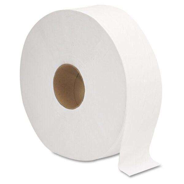 JRT Jumbo Bath Tissue, Septic Safe, 2-Ply, White, 3.3" x 1,375 ft, 12" dia, 6 Rolls/Carton - Image 2