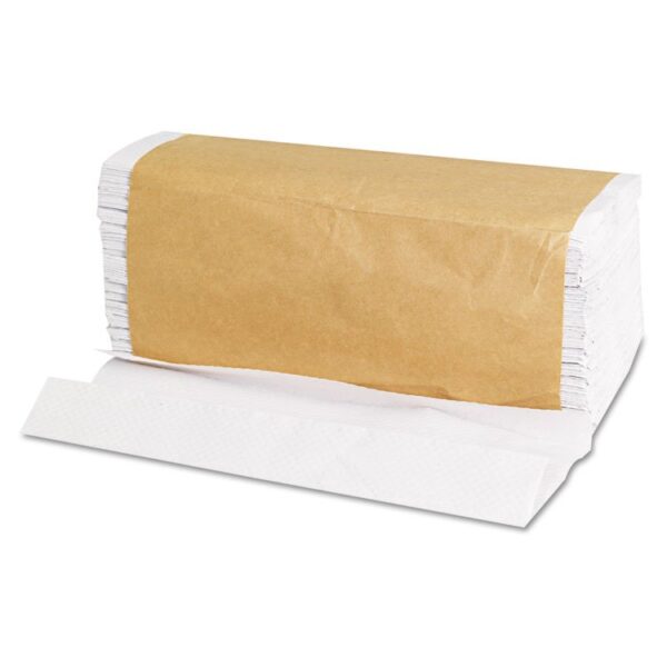 C-Fold Towels, 1-Ply, 11 x 10.13, White, 198/Pack, 12 Packs/Carton - Image 2