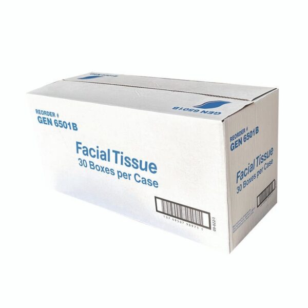 Facial Tissue, 2-Ply, White, Flat Box, 100 Sheets/Box, 30 Boxes/Carton - Image 5