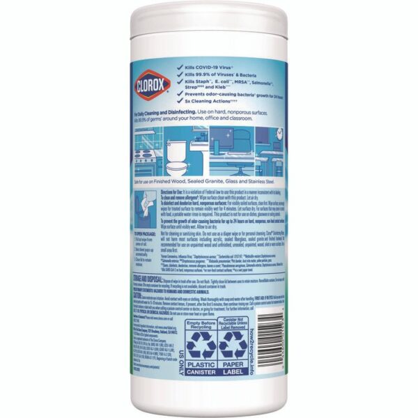 Disinfecting Wipes, Bleach Free Cleaning Wipes, 1-Ply, 7 x 8, Fresh Scent, White, 35/Canister, 12 Canisters/Carton - Image 3