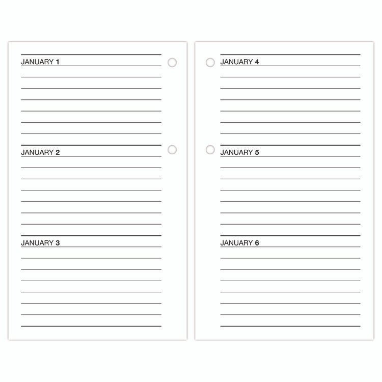 Desk Calendar Refill, 3.5 x 6, White Sheets, 12-Month (Jan to Dec): 2025