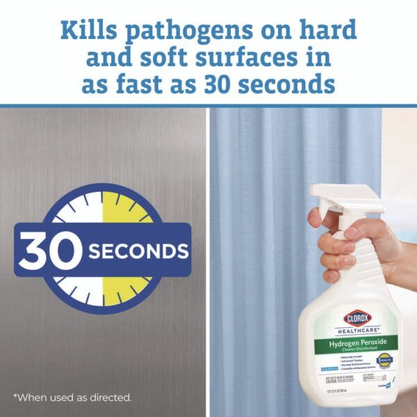 Hydrogen-Peroxide Cleaner/Disinfectant, 32 oz Spray Bottle, 9/Carton - Image 2