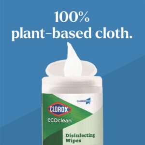 CloroxPro EcoClean Disinfecting Wipes, 1-Ply, 8 x 7, Unscented, White, 75 Count, 6/Carton