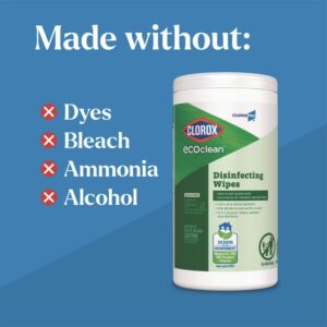CloroxPro EcoClean Disinfecting Wipes, 1-Ply, 8 x 7, Unscented, White, 75 Count, 6/Carton