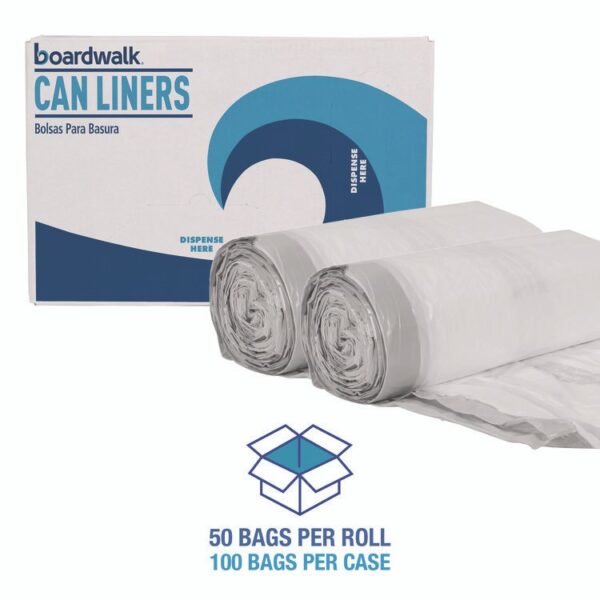 Drawstring Kitchen Bags, Drawstring, 13 gal, 24" x 28", White, 50 Bags/Roll, 2 Rolls/Carton - Image 6