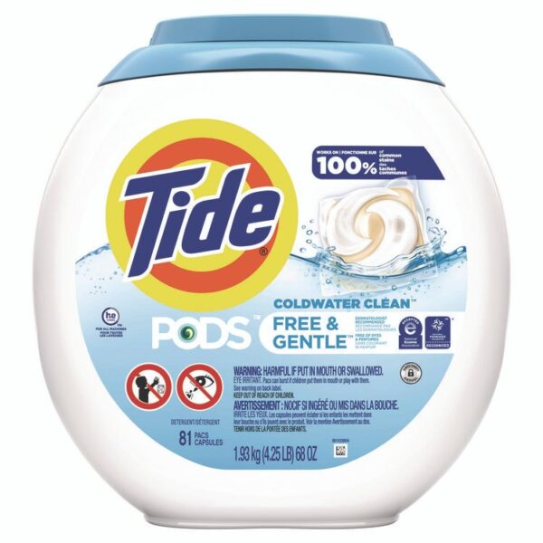 Pods, HE Compatible, Unscented, 81 Pods/Tub, 4 Tubs Carton