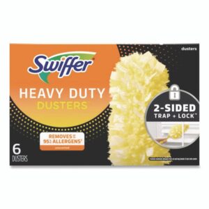 Heavy Duty Dusters Refill, Dust Lock Fiber, Yellow, 6/Box, 4 Boxes/Carton