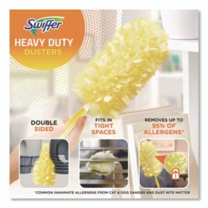 Heavy Duty Dusters Refill, Dust Lock Fiber, Yellow, 6/Box, 4 Boxes/Carton