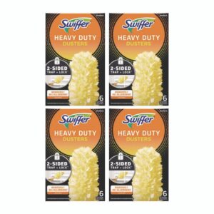 Heavy Duty Dusters Refill, Dust Lock Fiber, Yellow, 6/Box, 4 Boxes/Carton