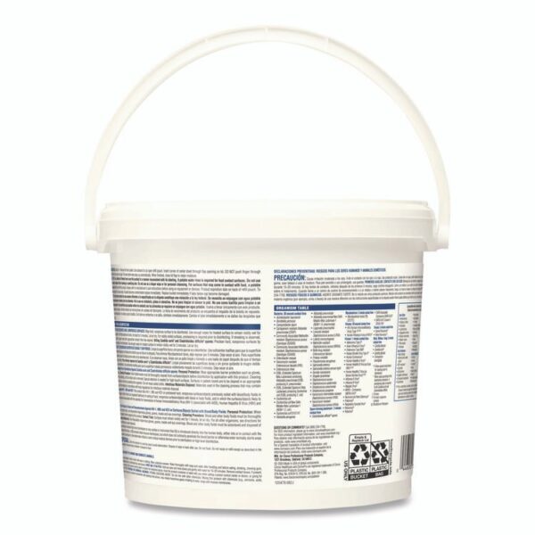 Bleach Germicidal Wipes, 1-Ply, 12 x 12, Unscented, White, 110/Bucket, 2 Buckets/Carton - Image 4