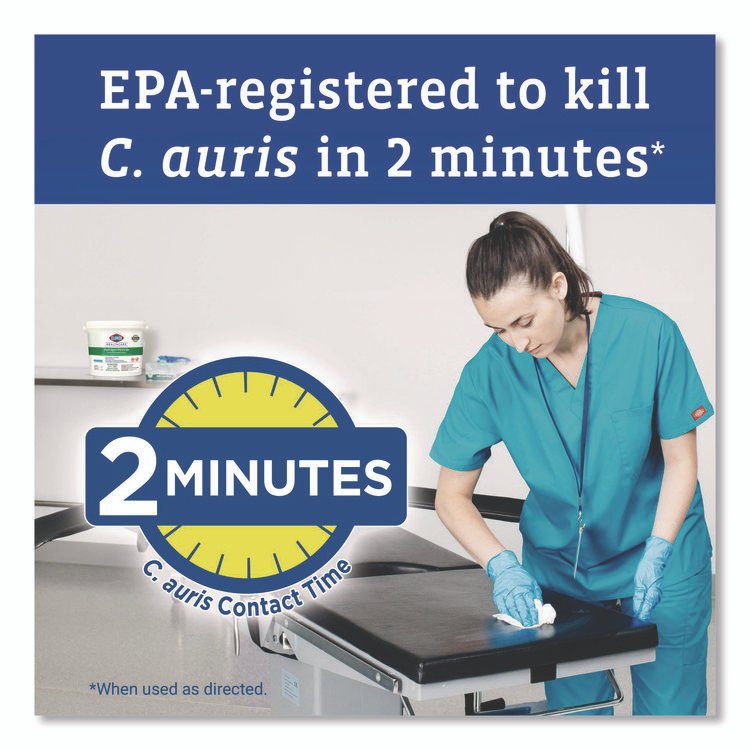 Hydrogen Peroxide Cleaner Disinfectant Wipes, 9 x 6.75, Unscented, White, 95/Canister, 6 Canisters/Carton - Image 5