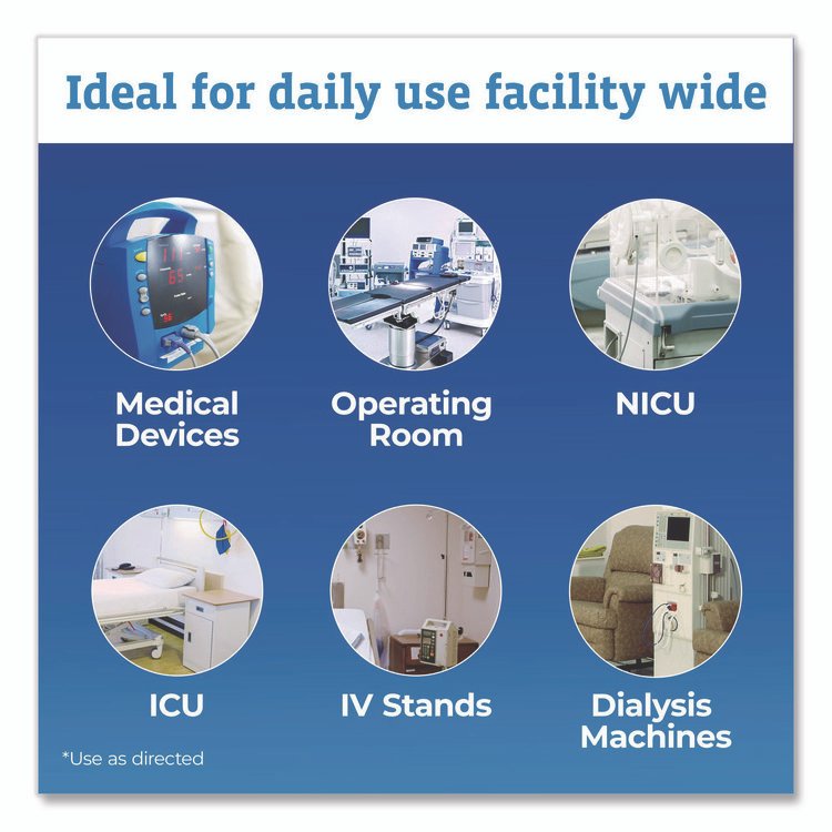 Hydrogen Peroxide Cleaner Disinfectant Wipes, 9 x 6.75, Unscented, White, 95/Canister, 6 Canisters/Carton - Image 7