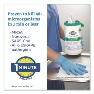 Hydrogen Peroxide Cleaner Disinfectant Wipes, 5.75 x 6.75, Unscented, White, 155/Canister, 6 Canisters/Carton