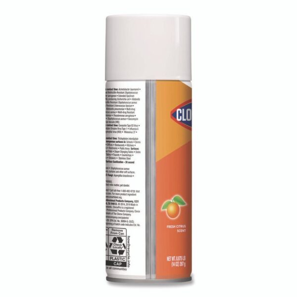 4-in-One Disinfectant and Sanitizer, Citrus, 14 oz Aerosol Spray, 12/Carton - Image 9