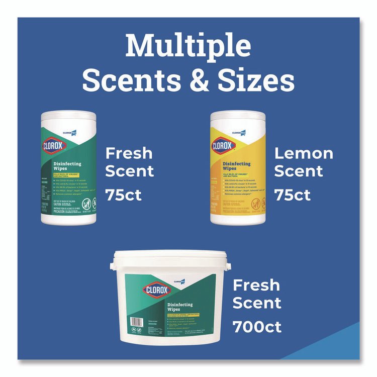 Disinfecting Wipes, 1-Ply, 7 x 8, Fresh Scent, White, 700/Bucket - Image 10