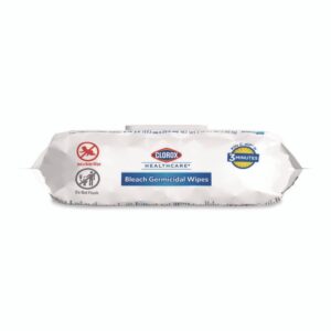 Bleach Germicidal Wipes, Disinfectant Wipes, 1-Ply, 6.75 x 9, Unscented, White, 100 Wipes/Flex-Pack, 6 Flex-Packs/Carton