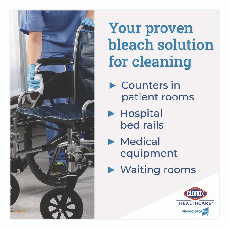 Bleach Germicidal Wipes, 1-Ply, 6.75 x 9, Unscented, White, 70/Canister, 6 Canisters/Carton - Image 6