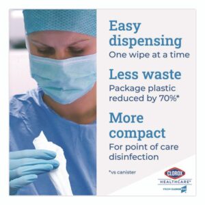 Bleach Germicidal Wipes, 1-Ply, 6.75 x 9, Unscented, White, 70/Canister, 6 Canisters/Carton
