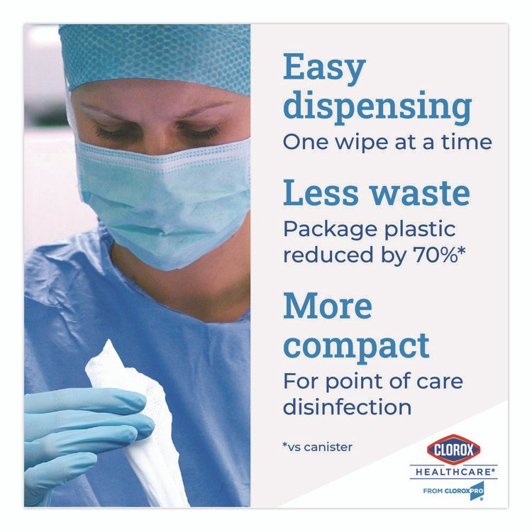Bleach Germicidal Wipes, 1-Ply, 6.75 x 9, Unscented, White, 70/Canister, 6 Canisters/Carton - Image 7