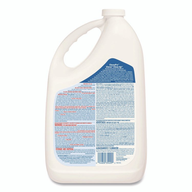 CloroxPro Clean-Up Disinfectant Cleaner with Bleach, 128 oz Refill Bottle, 4/Carton