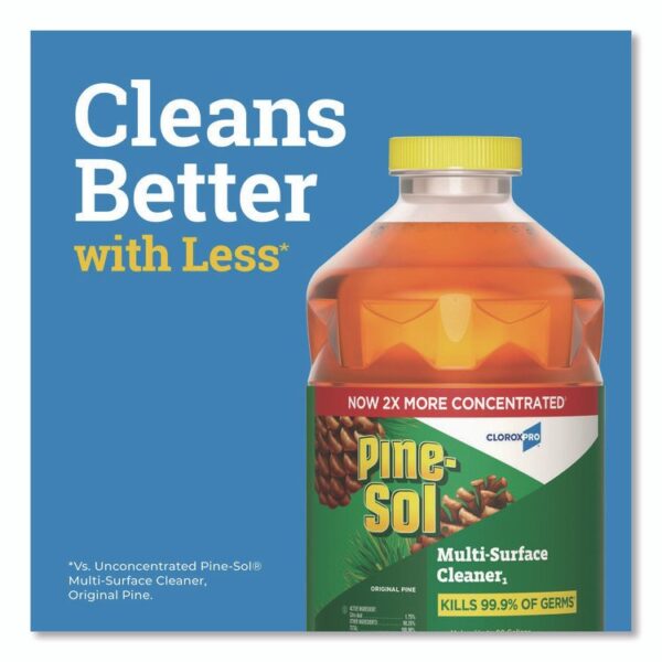 CloroxPro Multi-Surface Cleaner Disinfectant Concentrated, Original Pine Scent, 80 oz Bottle, 3/Carton - Image 5