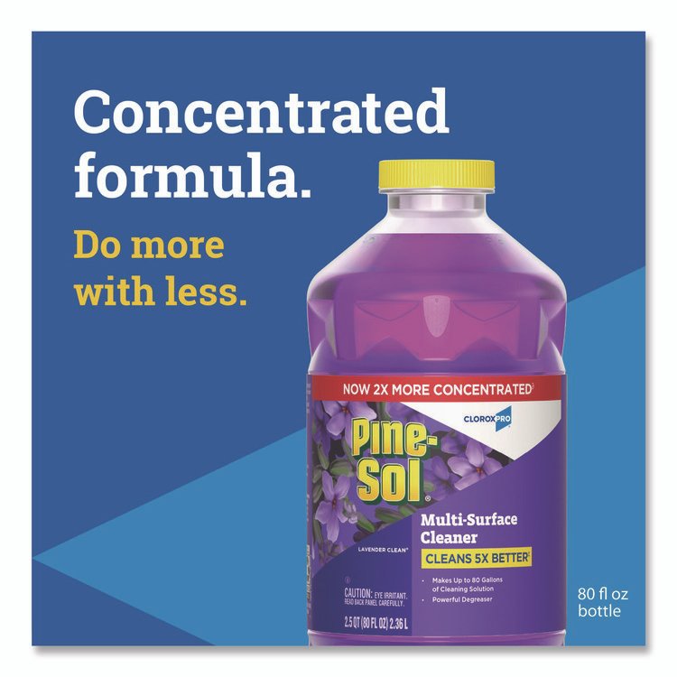 CloroxPro Multi-Surface Cleaner Concentrated, Lavender Clean Scent, 80 oz Bottle, 3/Carton - Image 3