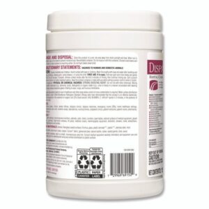 Dispatch Hospital Cleaner Disinfectant Towels w/Bleach, 1-Ply, 6.75 x 8, Unscented, White, 150/Canister, 8 Canisters/Carton