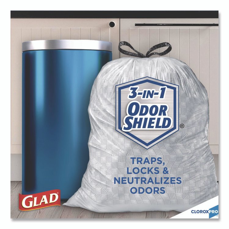 CloroxPro ForceFlex Tall Kitchen Drawstring Trash Bags, 13 gal, 23.75 x 24.88, Gray, 100/Box - Image 4