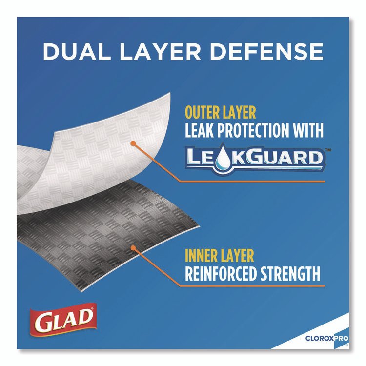 CloroxPro ForceFlex Tall Kitchen Drawstring Trash Bags, 13 gal, 23.75 x 24.88, Gray, 100/Box - Image 5