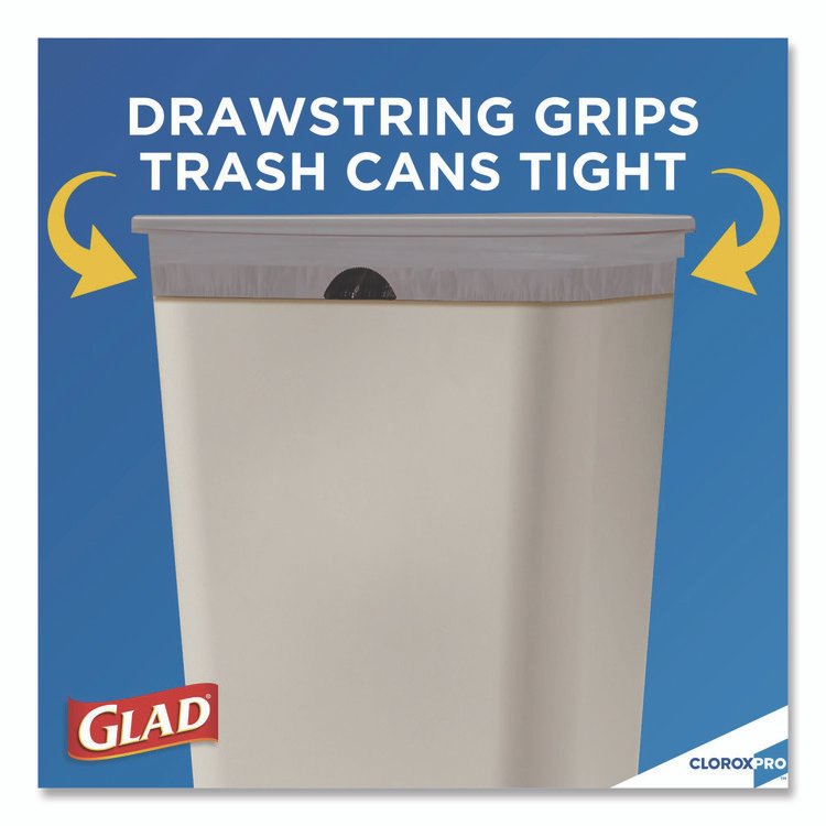 CloroxPro ForceFlex Tall Kitchen Drawstring Trash Bags, 13 gal, 23.75 x 24.88, Gray, 100/Box - Image 6