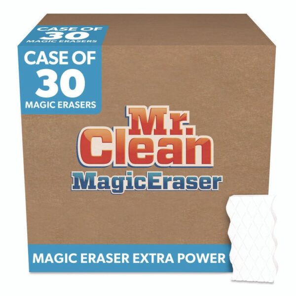 Magic Eraser Extra Durable, 4.6 x 2.4, 0.7" Thick, White, 30/Carton