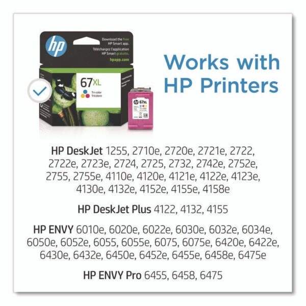 HP 67XL, (3YM58AN) High-Yield Tri-Color Original Ink Cartridge