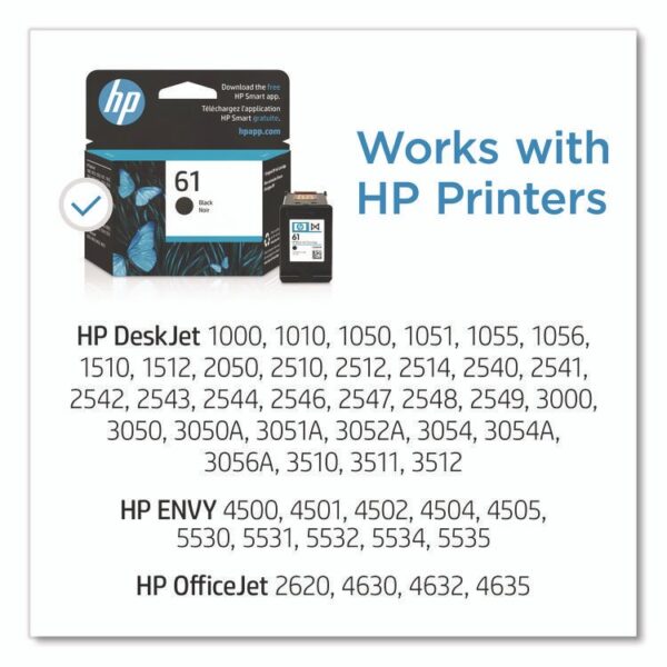 HP 61, (CH561WN) Black Original Ink Cartridge