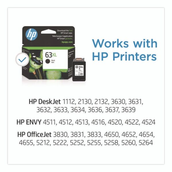 HP 63XL, (F6U64AN) High-Yield Black Original Ink Cartridge