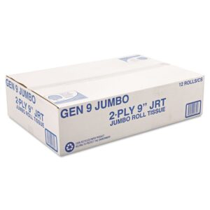 Jumbo Roll Bath Tissue, Septic Safe, 2-Ply, White, 3.3" x 700 ft, 12/Carton