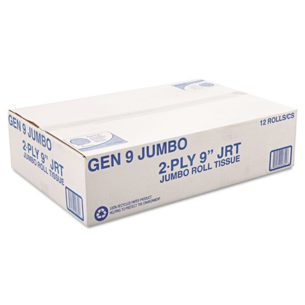 Jumbo Roll Bath Tissue, Septic Safe, 2-Ply, White, 3.3" x 700 ft, 12/Carton - Image 2