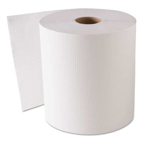 Hardwound Roll Towels, 1-Ply, 8" x 800 ft, White, 6 Rolls/Carton