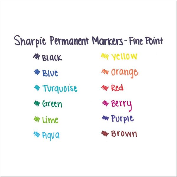 Fine Tip Permanent Marker, Fine Bullet Tip, Black, Dozen - Image 5