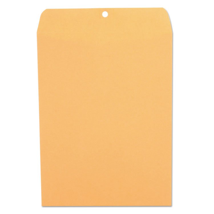 Kraft Clasp Envelope, #90, Square Flap, Clasp/Gummed Closure, 9 x 12, Brown Kraft, 100/Box