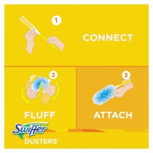 Refill Dusters, Dust Lock Fiber, Light Blue, Unscented, 10/Box, 4 Box/Carton