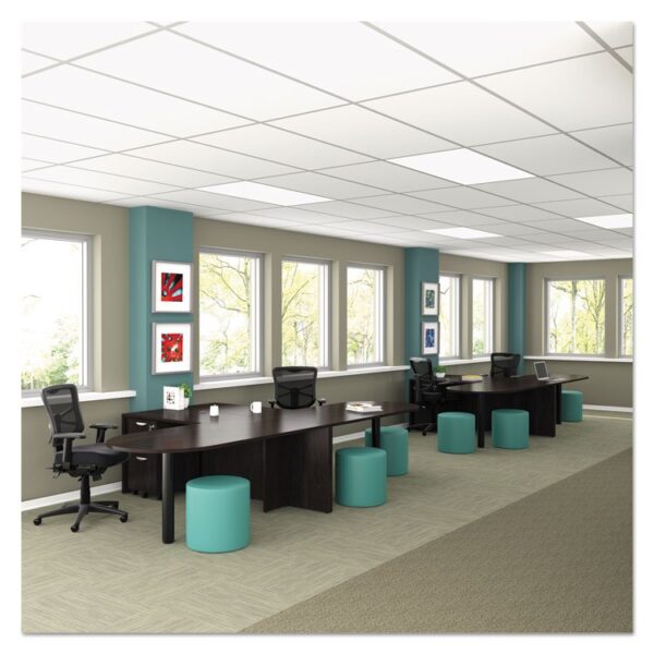 Alera Elusion Series Mesh Mid-Back Multifunction Chair, Prem Fabric, Supports Up to 275 lb, 17.7" to 21.4" Seat Height, Black - Image 5