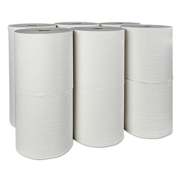 Hard Roll Paper Towels with Premium Absorbency Pockets, 1-Ply, 8" x 425 ft, 1.5" Core, White, 12 Rolls/Carton - Image 2