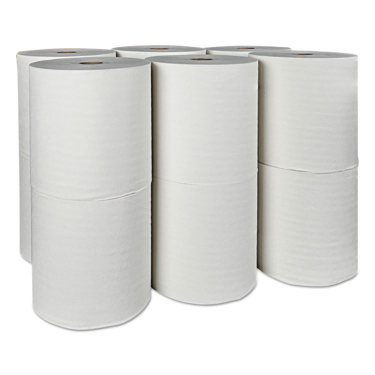 Hard Roll Paper Towels with Premium Absorbency Pockets, 1-Ply, 8" x 425 ft, 1.5" Core, White, 12 Rolls/Carton - Image 2