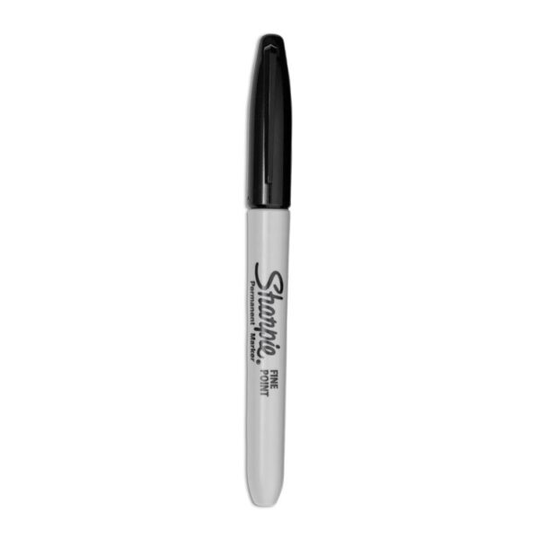 Fine Tip Permanent Marker, Fine Bullet Tip, Black, Dozen - Image 2