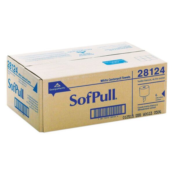 SofPull Center-Pull Perforated Paper Towels, 1-Ply, 7.8 x 15, White, 320/Roll, 6 Rolls/Carton - Image 3