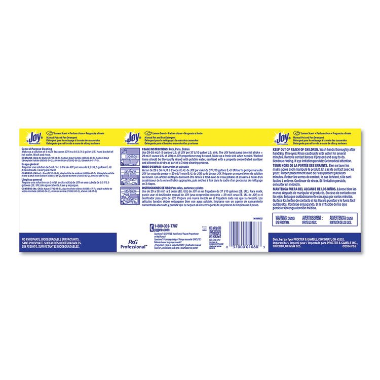 Dishwashing Liquid, Lemon Scent, 38 oz Bottle, 8/Carton - Image 5